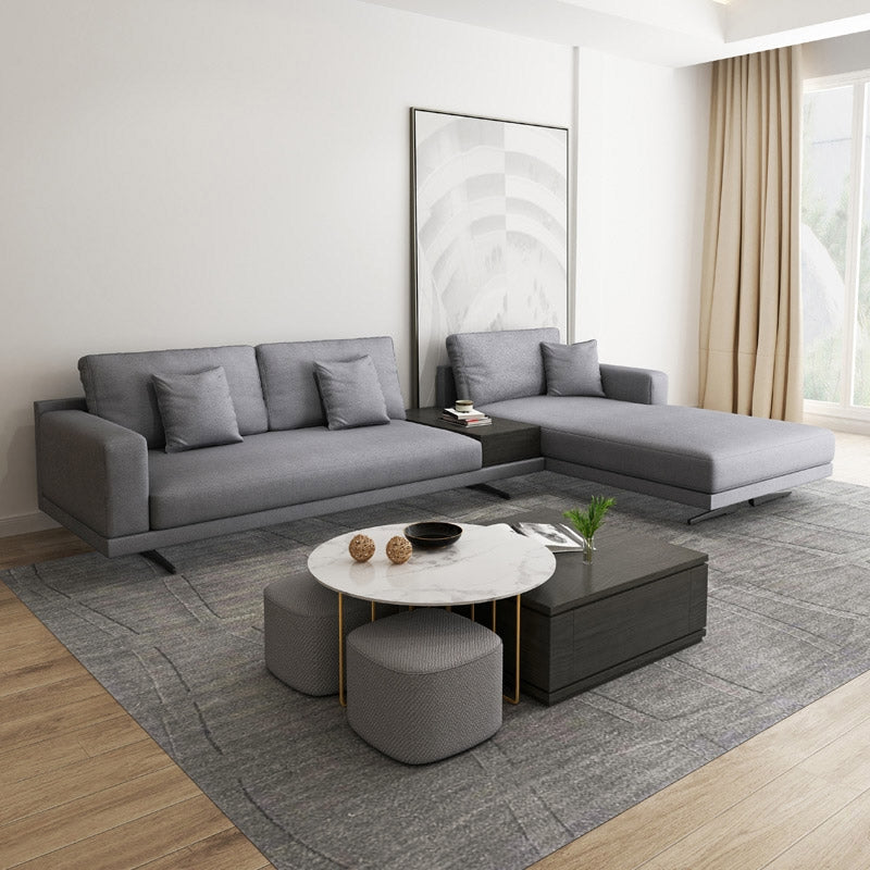 Round and square nesting coffee table set with storage and ottomans, 2-piece accent tables for living room