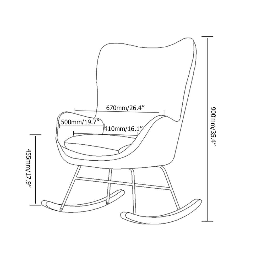 Chic green corduroy accent chair with midcentury inspired rocking feature