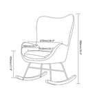 Chic green corduroy accent chair with midcentury inspired rocking feature