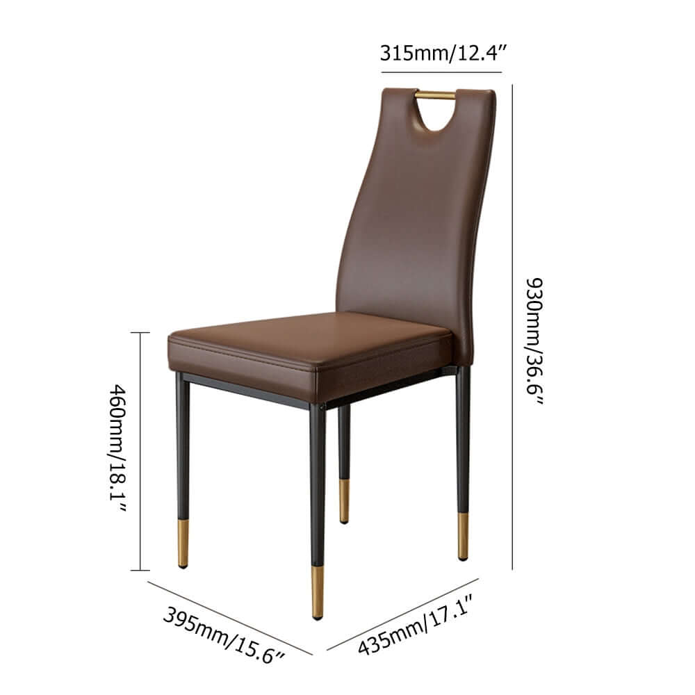 Set of 2 contemporary upholstered dining chairs in elegant black color