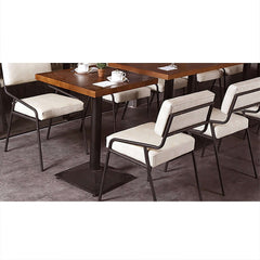 Set of 2 industrial dining chairs with white PU leather upholstery for stylish and comfortable seating