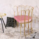 Pink Velvet Upholstered Accent Chair in Gold Legs Accent Chair