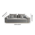 Elegant 3-seat gray linen sofa for home decor