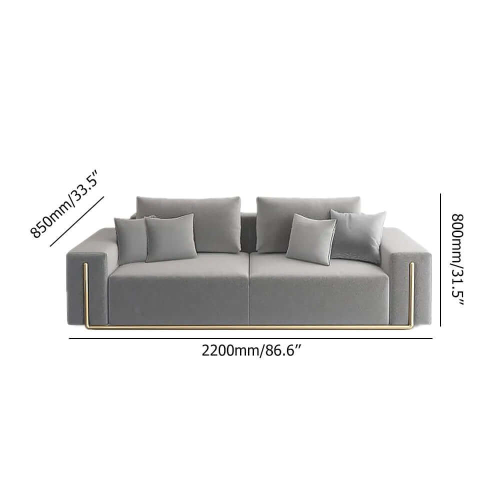 Elegant 3-seat gray linen sofa for home decor
