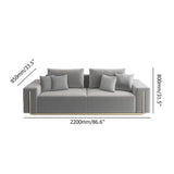 87" Modern Gray Cotton & Linen Upholstered 3Seater Sofa for Living Room
