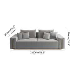 Elegant 3-seat gray linen sofa for home decor