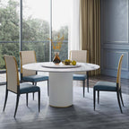 Contemporary white and blue side chair upholstered in smooth velvet for modern interiors