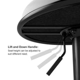 Modern Upholstered Adjustable Height Swivel Black Bar Stool Set of 2