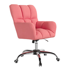 Elegant and practical office chair with swivel and height adjustment, upholstered in cotton and linen fabric