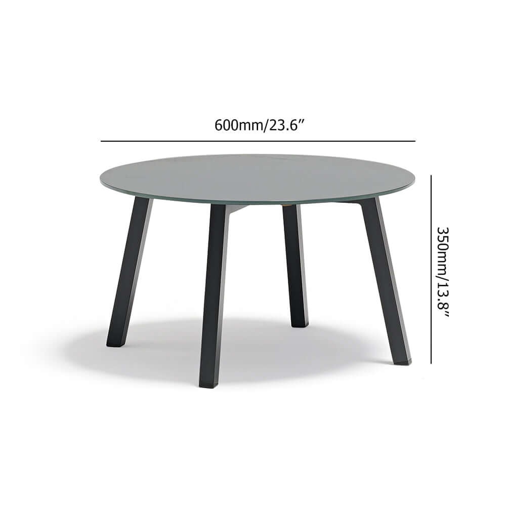 Contemporary 5-piece rattan patio conversation set with rotating armchair and round end table