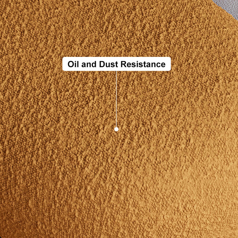 Fashionable white and orange boucle bedroom bench with 2 legs and plush upholstery