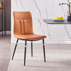 Modern high back dining chairs upholstered in luxurious leather set of 2