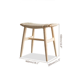 Versatile Natural Ash Wood Stool Ottoman Stool for Indoor Use