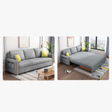 81.1" OffWhite Arm Full Sleeper Sofa Bed with Storage & Side Pockets