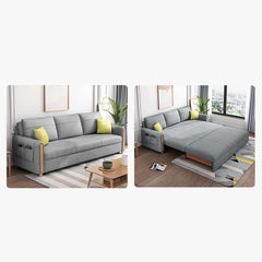 OffWhite Arm Full Sleeper Sofa Bed with Storage & Side Pockets for Home