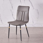 Contemporary high back dining room chairs with leather upholstery set of 2