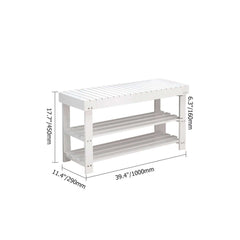 White modern shoe rack with 2 tier shelves and 39.4 inches height for entryway organization