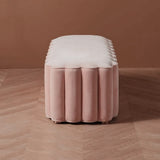 Entryway Bench Pink Velvet Upholstered Ottoman Bench for End of Bed