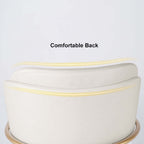 Stylish side chair with soft cotton & linen upholstery in white and elegant gold finish