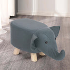 Unique elephant design leathaire upholstered solid wood stool for living room