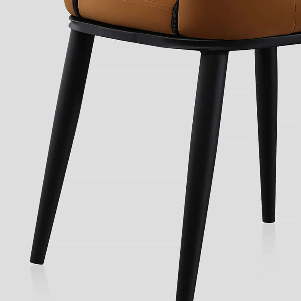2-piece set of carbon steel dining chairs in black, modern and stylish