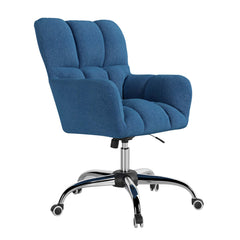 Modern office chair designed with cotton and linen upholstery, swivel function and height adjustment for versatility