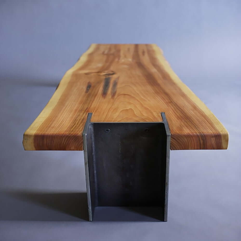 Retro Naturbank Eingangsbank Metallbeine Bank Zweitbild