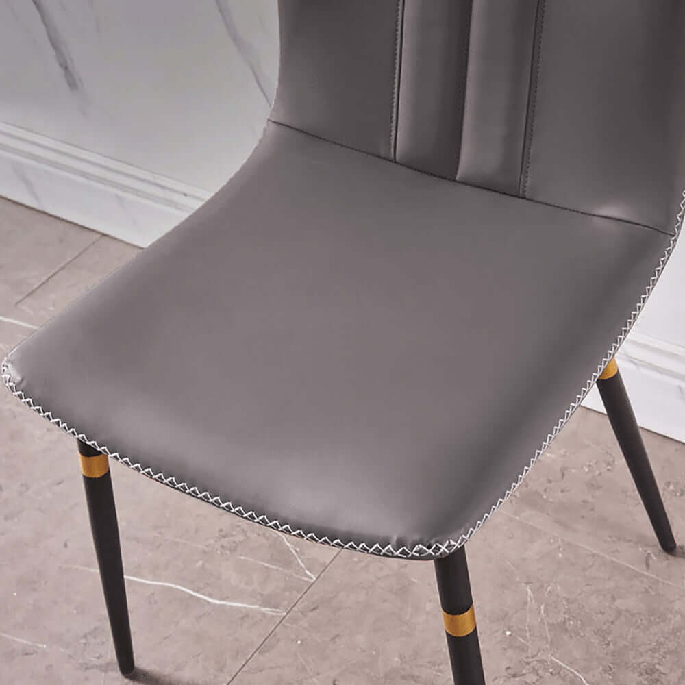 2-pack modern dining chairs featuring high back and leather upholstery