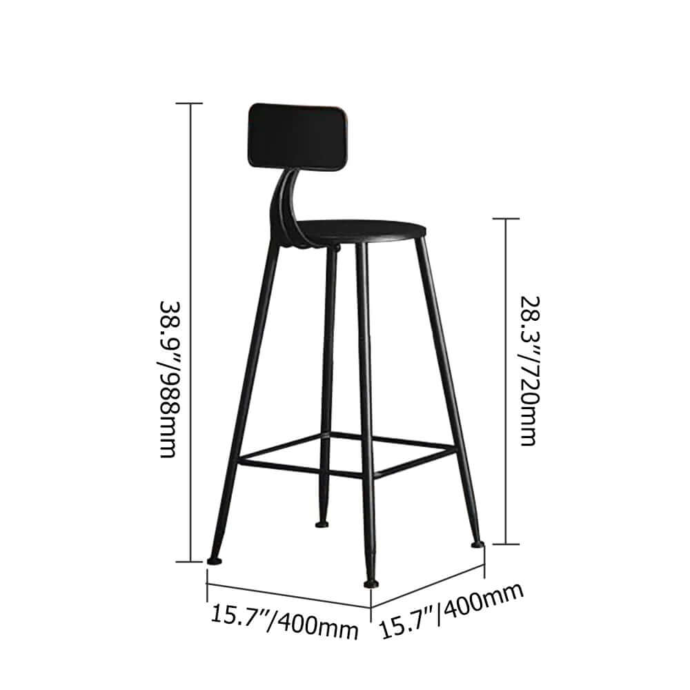 Industrial high natural bar table set with stools