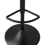 Modern Upholstered Adjustable Height Swivel Black Bar Stool Set of 2