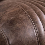 Vintage brown PU leather sofa with 3-seater industrial loft style