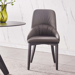 Contemporary dark gray dining chairs with upholstered seats set of 2 for home decor