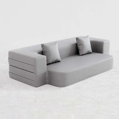 Modern 79 inch Folding Sofa Bed LeathAire Upholstered Full Sleeper with Stylish Appearance and Comfortable Sleeping Surface