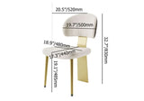 White Upholstered Dining Chair (Set of 2) Modern Armless Side Chair Curved Back