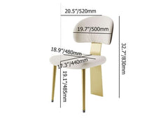 White upholstered dining chair set of 2 modern armless side chair curved back furniture for dining room