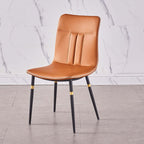 Contemporary high back dining room chairs with leather upholstery set of 2