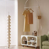 Art Deco Entryway Hall Tree with Storage Bench with Wheel in White & Silver