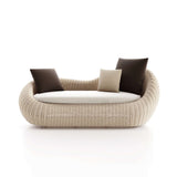 4 Pieces Aluminum & Rattan Outdoor Patio Sofa Set with Glass Top Coffee Table in White