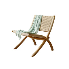 Woven Hemp Rope Back and Seat Rustic Recliner Chair made of Ash Wood in Natural Finish