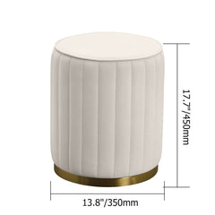 Contemporary Backless White Vanity Stool with PU Upholstery