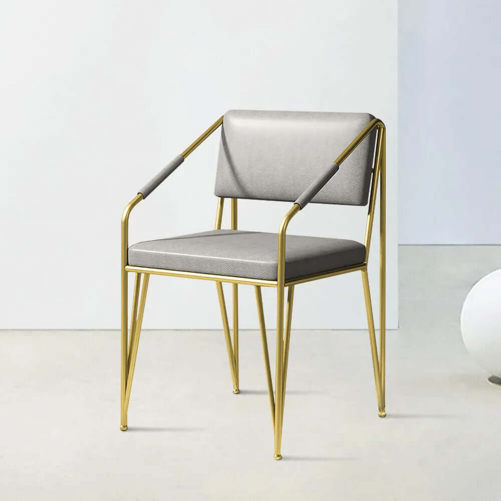 Elegant Upholstered Vanity Chair with Gold Metal Legs for Stylish Decor