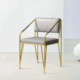 Modern PU Leather Upholstered Leisure Gold Metal Legs Guest Chair Vanity Chair