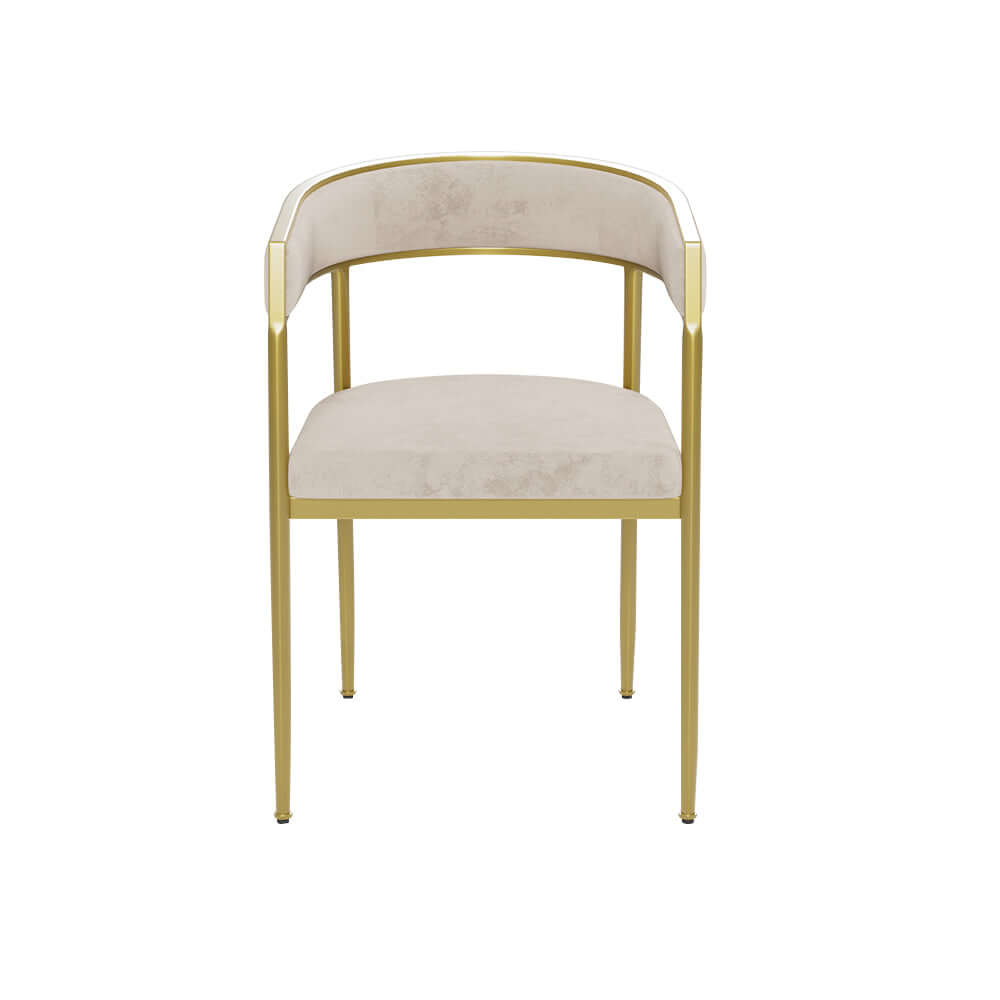 Sophisticated Gray Arm Chair with Plush Velvet Upholstery and Gold Legs for Contemporary Living Spaces
