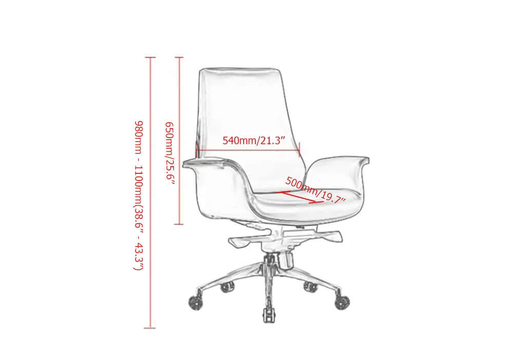 Stylish orange swivel task chair with PU leather upholstery for desk