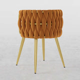 Nordic Pink Round Accent Chair with Velvet Upholstery