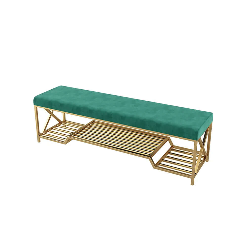 Green Entryway Bench with Storage Upholstered Storage Bench for Living Room Secondary image