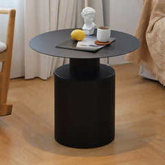 Set of 2 white metal accent tables designed to complement various interior styles