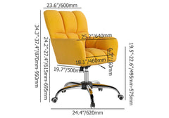 Modern office chair designed with cotton and linen upholstery, swivel function and height adjustment for versatility