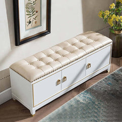 Versatile Faux Leather Entryway Bench with Shoe Storage