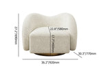 White swivel accent chair with cloud boucle fabric, modern lounge seating for living room